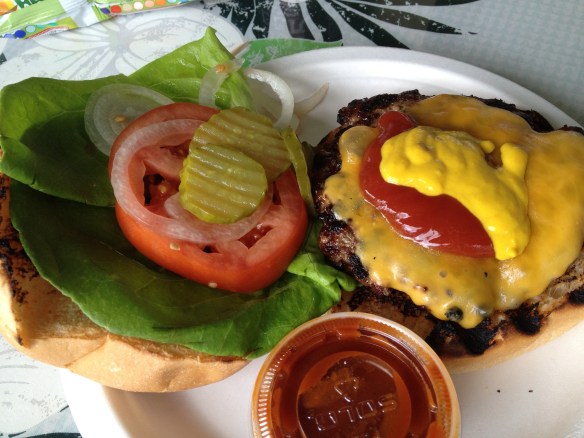 Lamb and cheddar with barbecue sauce. It shouldn't work, but it does.