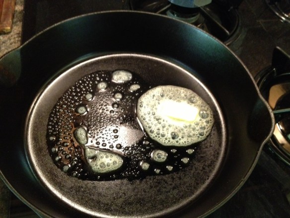 Butter should sizzle but not burn. Mmmm, butter...