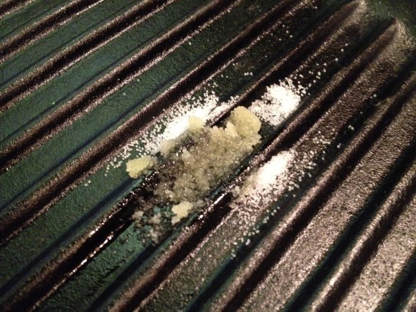 Scrubbing with a salt-and-oil slurry will get you out of a lot of messy situations.