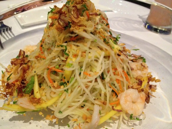 I can't tell where the papaya ends and the salad begins.