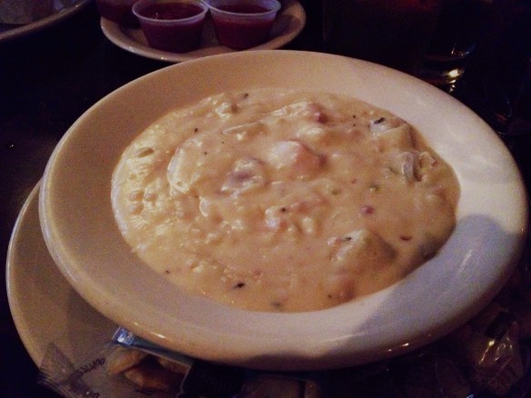 Dimly lit starchy substance.